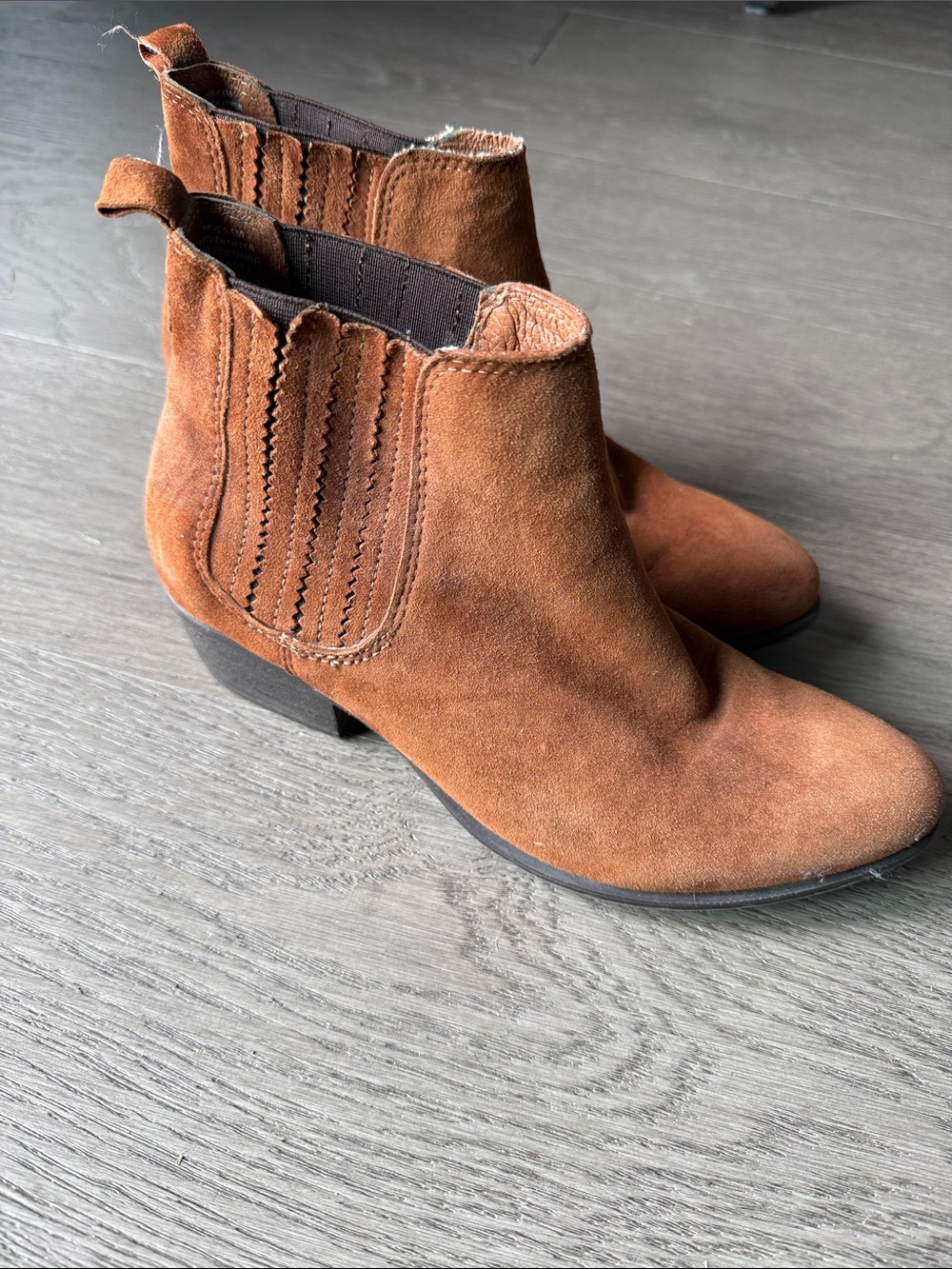 Steve Madden Suede Ankle Booties in Chestnut Brown